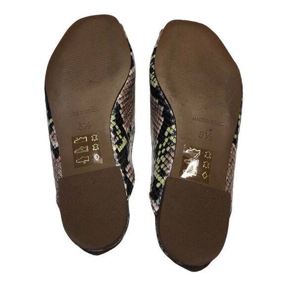 Madewell Erica square peep toes in snake embossed leather size 5.5 Womens - Picture 3 of 10